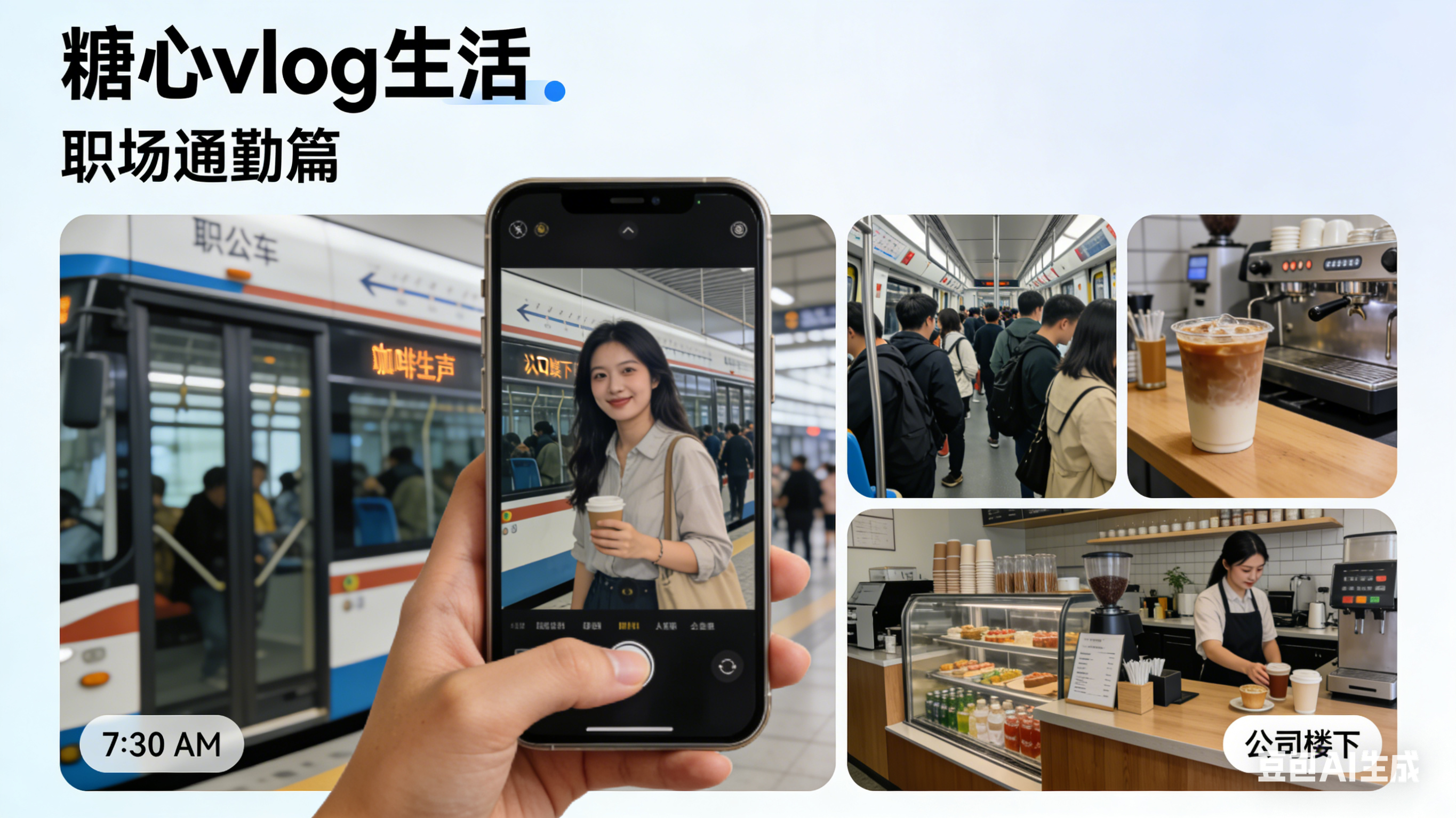 糖心vlog生活 - 职场通勤vlog，真实环境音搭配提升代入感